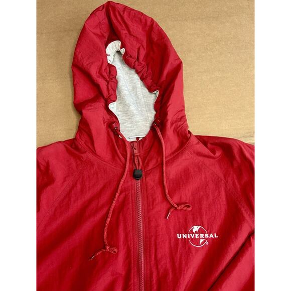 Universal Studios Adult Small Red Jacket Full Zip Hoodie Rain Windbreaker - Picture 3 of 9